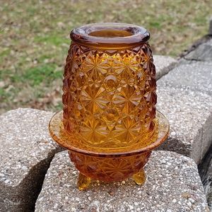 L.E. Smith Amber Daisy & Button Fairy Light